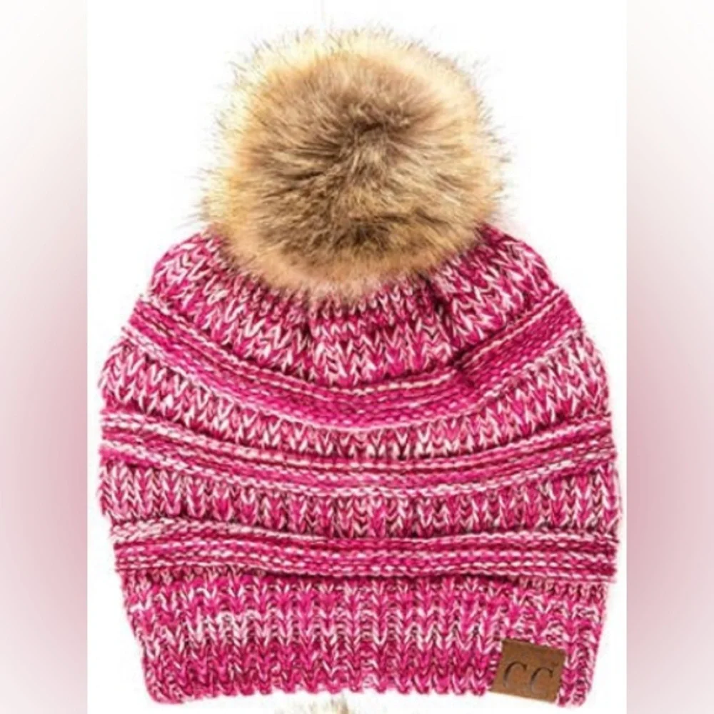 C.C Multi Tone Pom Beanie